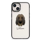 Afghan Hound Personalised iPhone 14 Black Impact Case on Silver phone