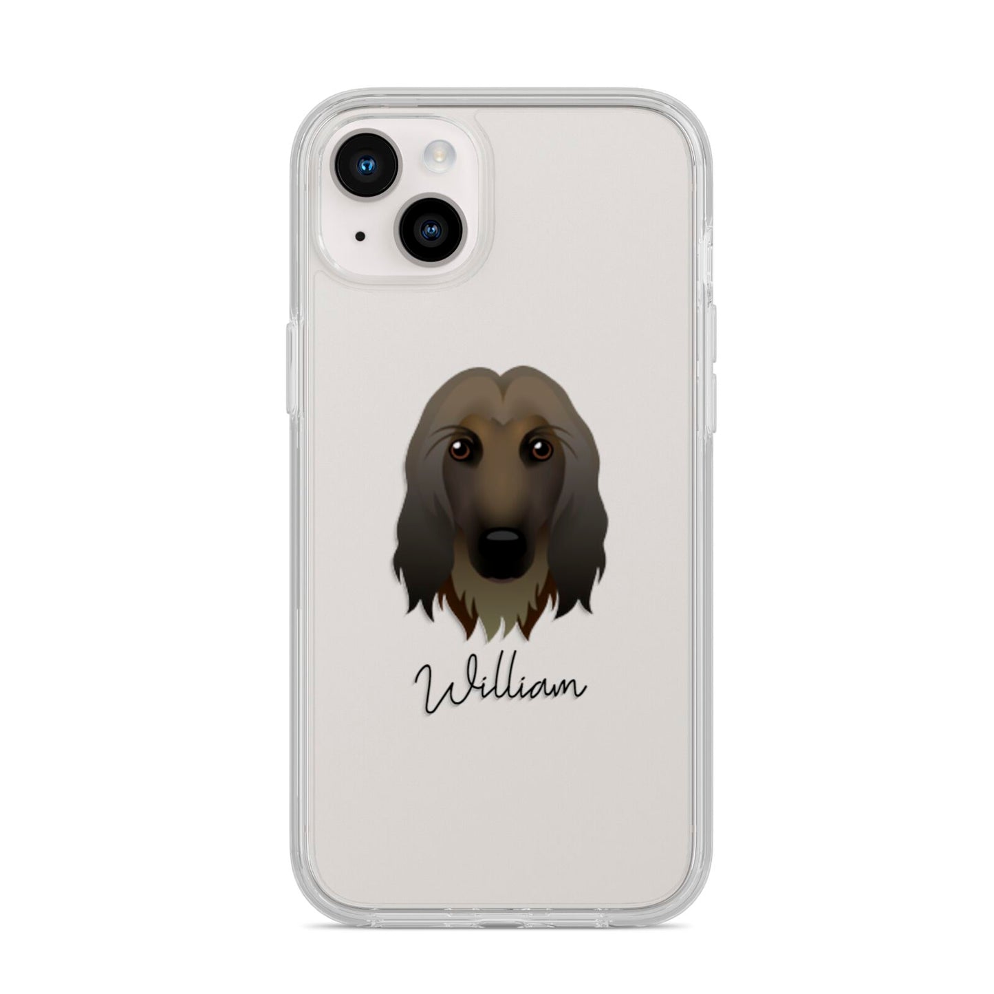 Afghan Hound Personalised iPhone 14 Plus Clear Tough Case Starlight