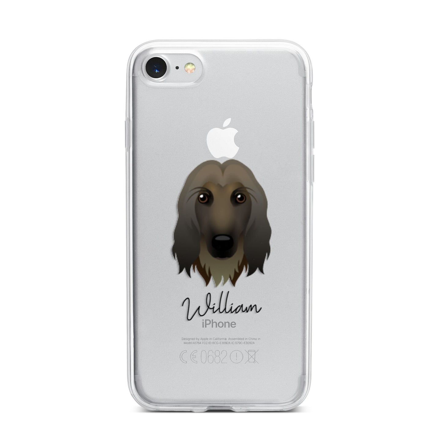 Afghan Hound Personalised iPhone 7 Bumper Case on Silver iPhone