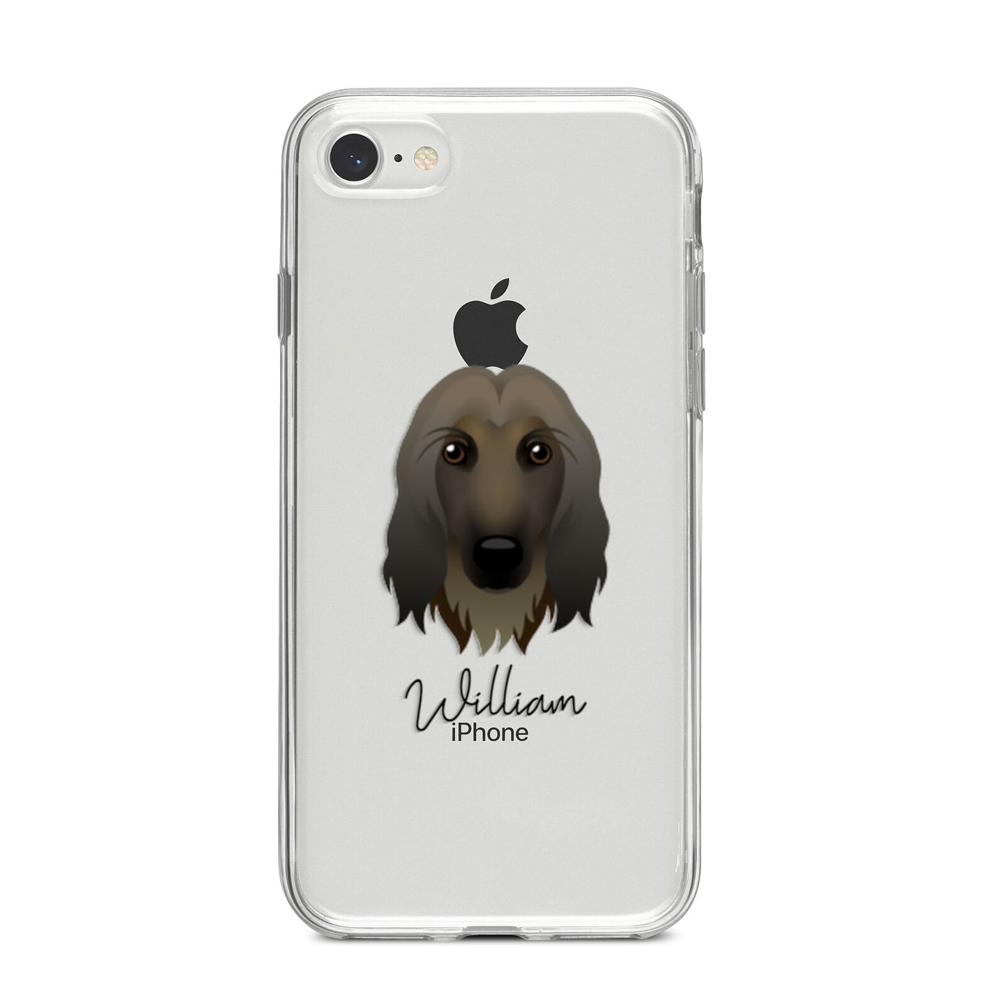 Afghan Hound Personalised iPhone 8 Bumper Case on Silver iPhone