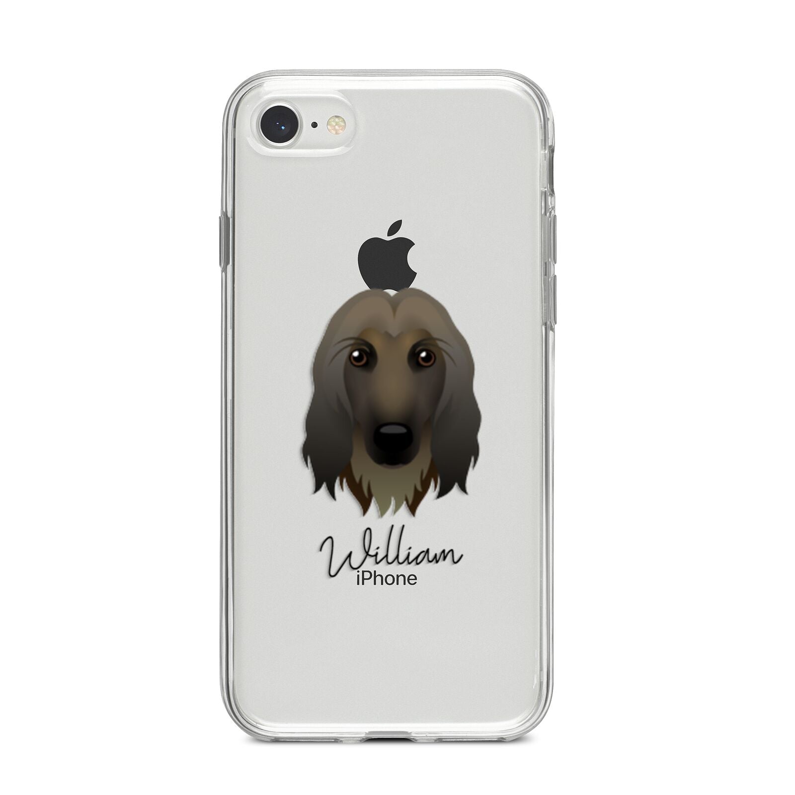 Afghan Hound Personalised iPhone 8 Bumper Case on Silver iPhone