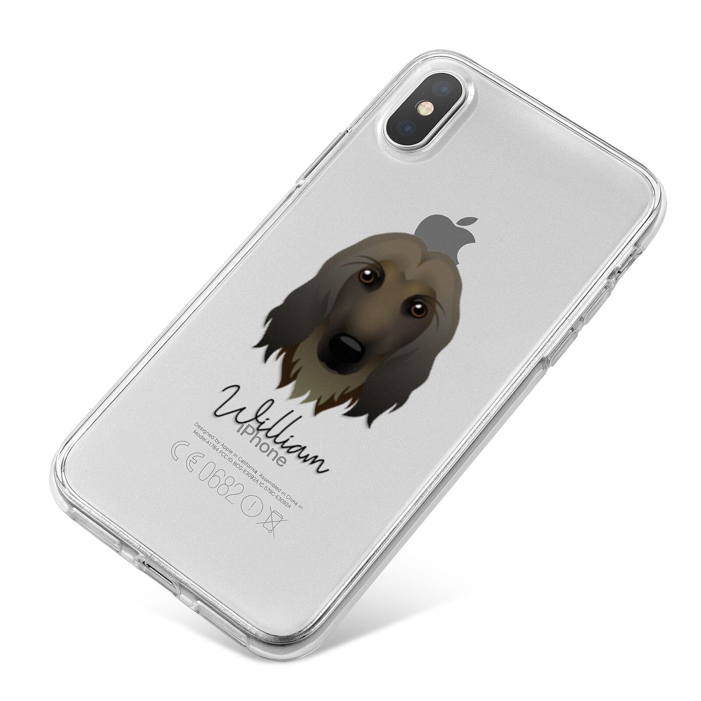 Afghan Hound Personalised iPhone X Bumper Case on Silver iPhone