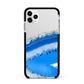 Agate Blue Apple iPhone 11 Pro Max in Silver with Black Impact Case