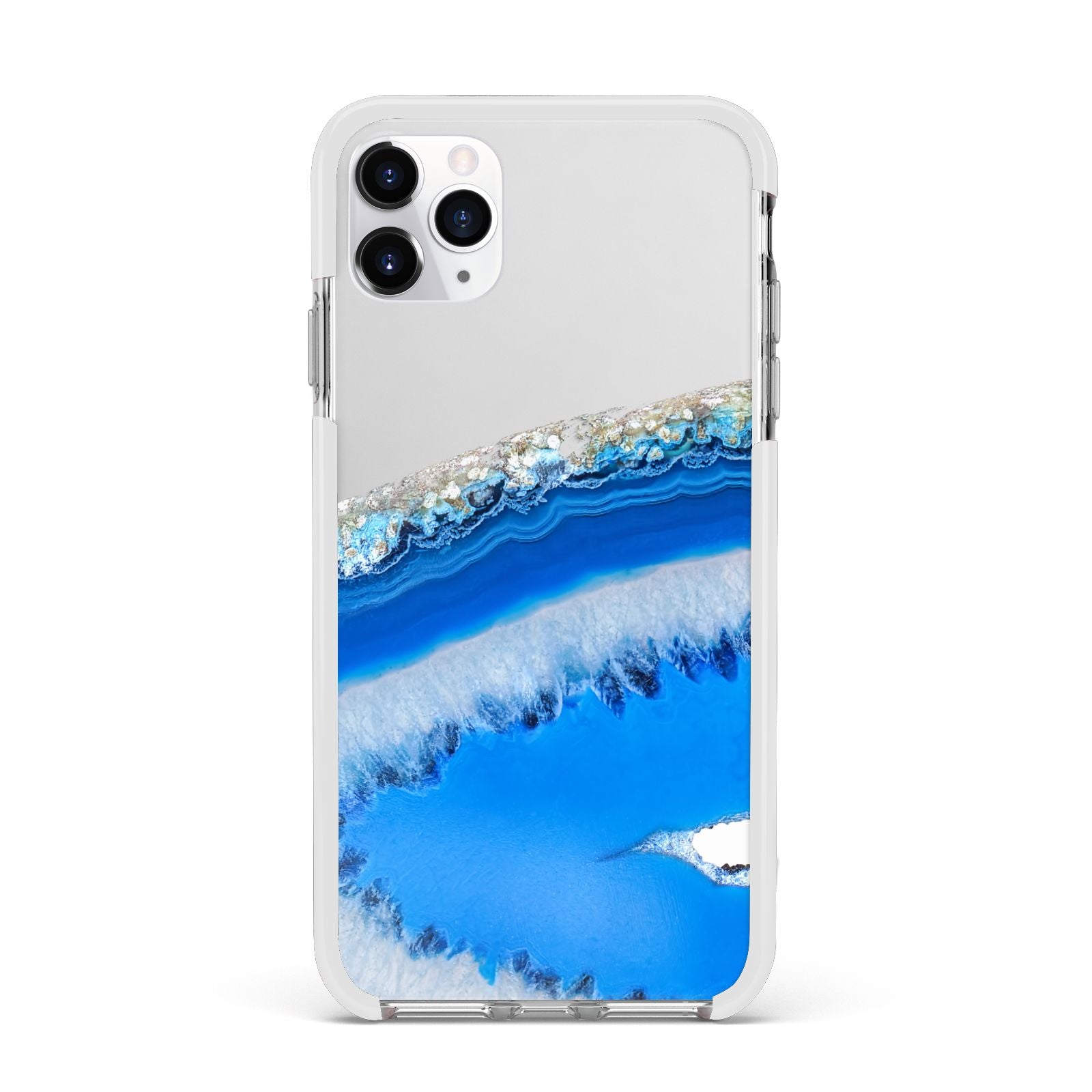 Agate Blue Apple iPhone 11 Pro Max in Silver with White Impact Case