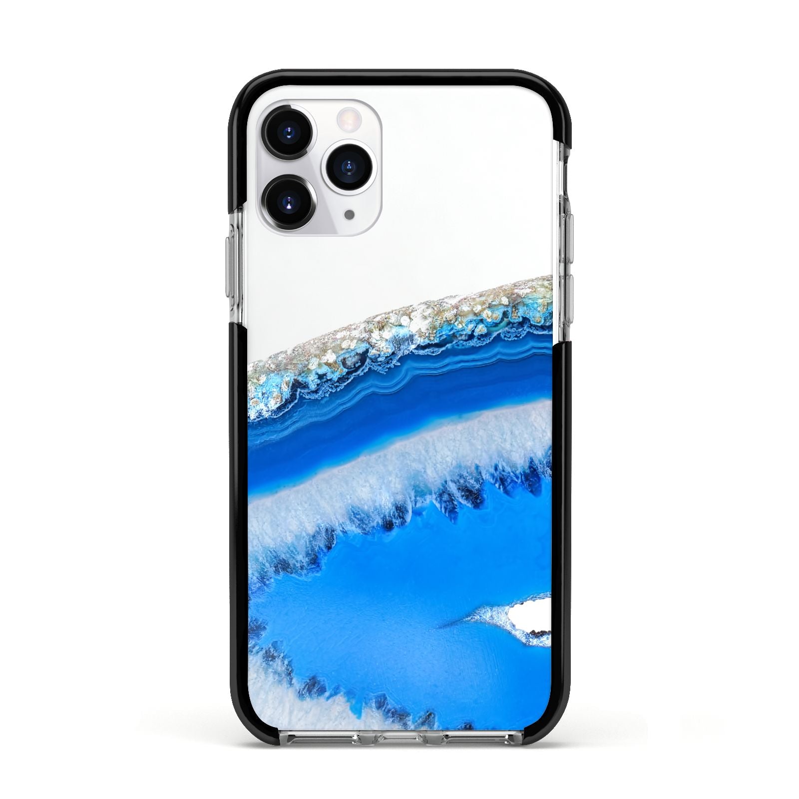 Agate Blue Apple iPhone 11 Pro in Silver with Black Impact Case