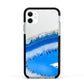 Agate Blue Apple iPhone 11 in White with Black Impact Case