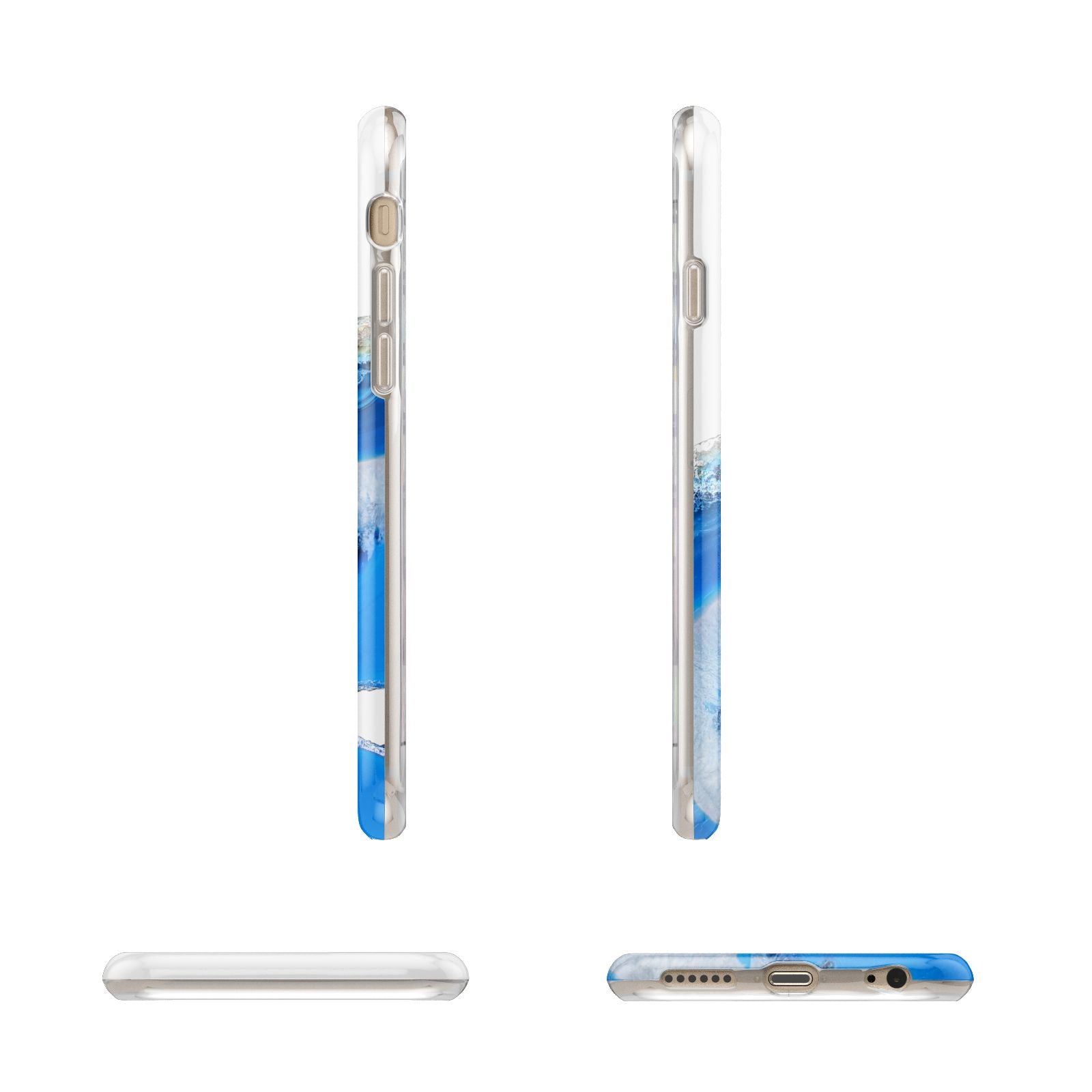 Agate Blue Apple iPhone 6 3D Wrap Tough Case Alternative Image Angles
