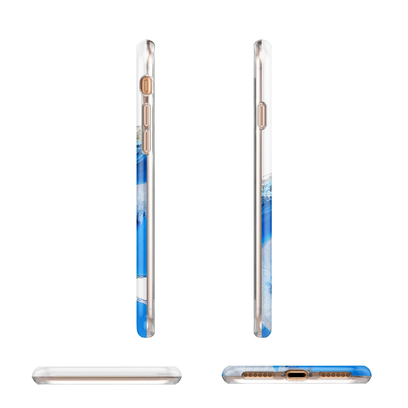 Agate Blue Apple iPhone 7 8 3D Wrap Tough Case Alternative Image Angles