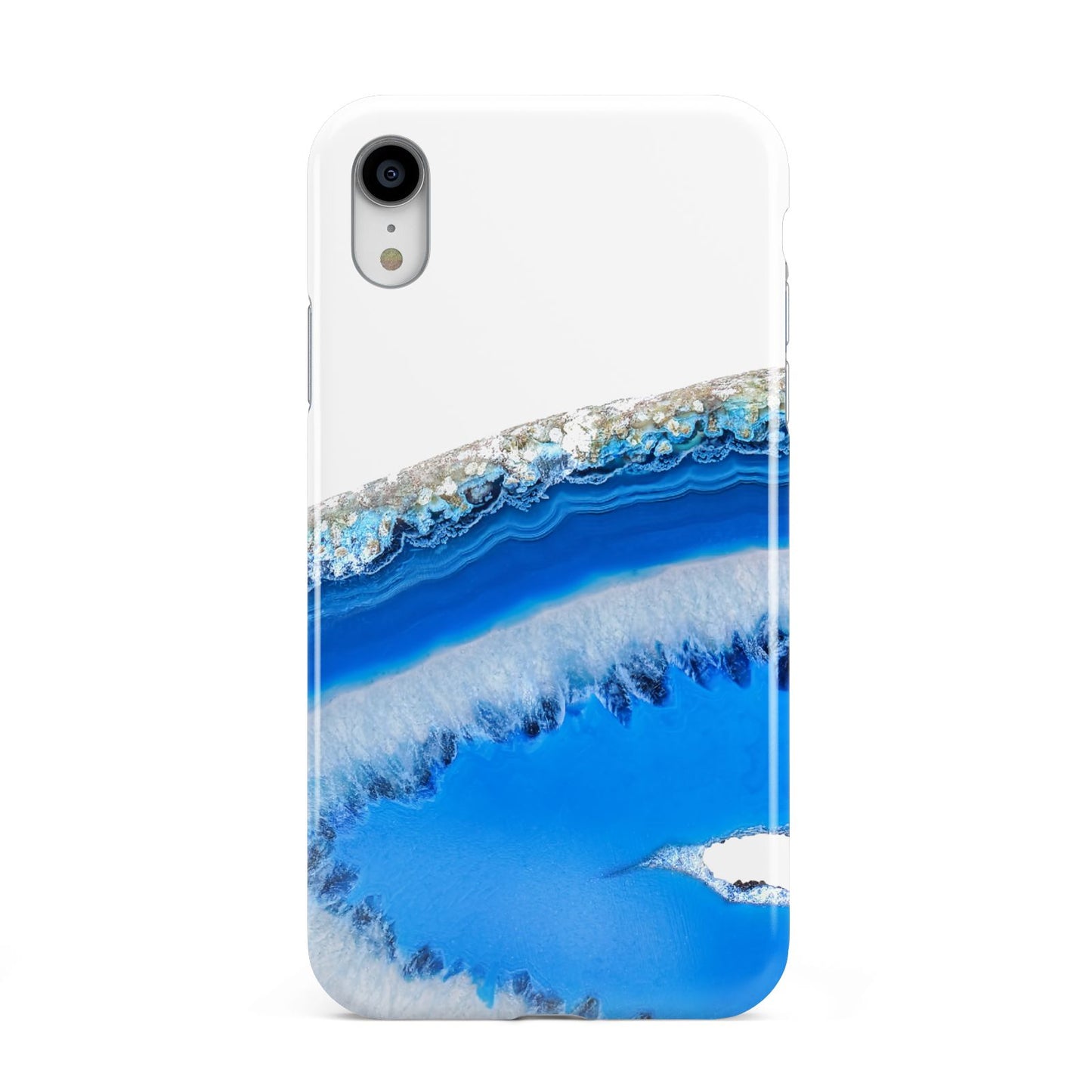 Agate Blue Apple iPhone XR White 3D Tough Case
