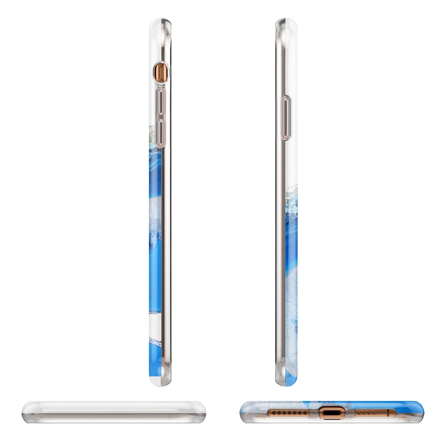 Agate Blue Apple iPhone XS Max 3D Wrap Tough Case Alternative Image Angles