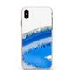 Agate Blue Apple iPhone Xs Max Impact Case Pink Edge on Gold Phone