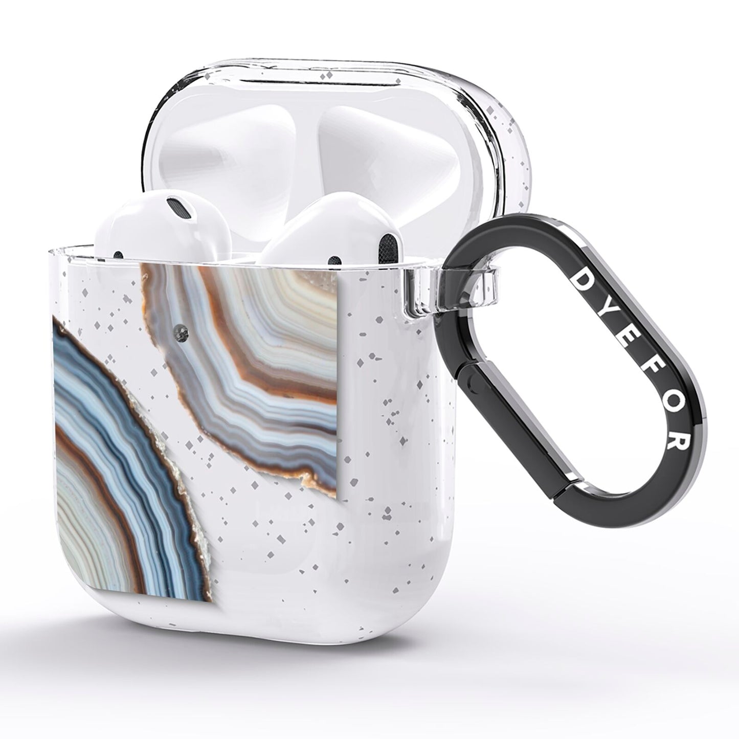 Agate Blue Grey AirPods Glitter Case Side Image