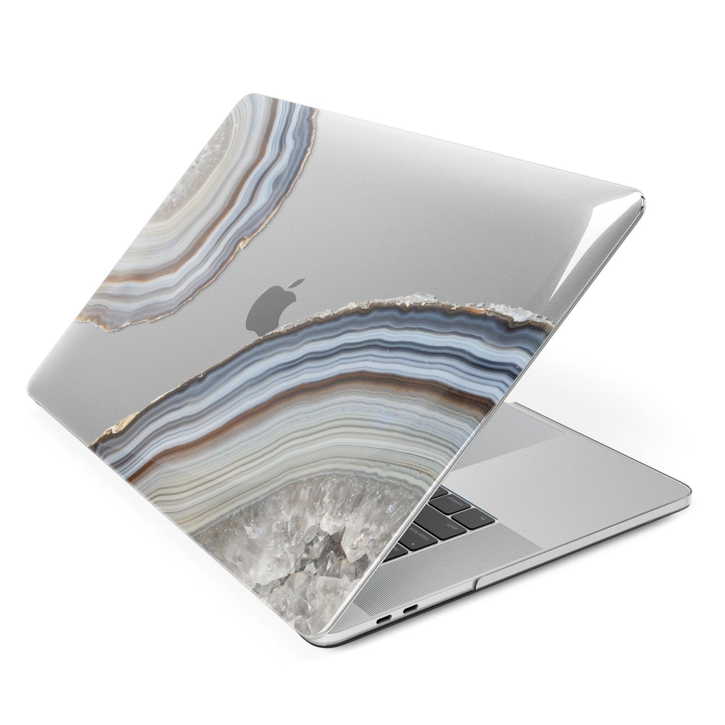 Agate Blue Grey Apple MacBook Case Side View