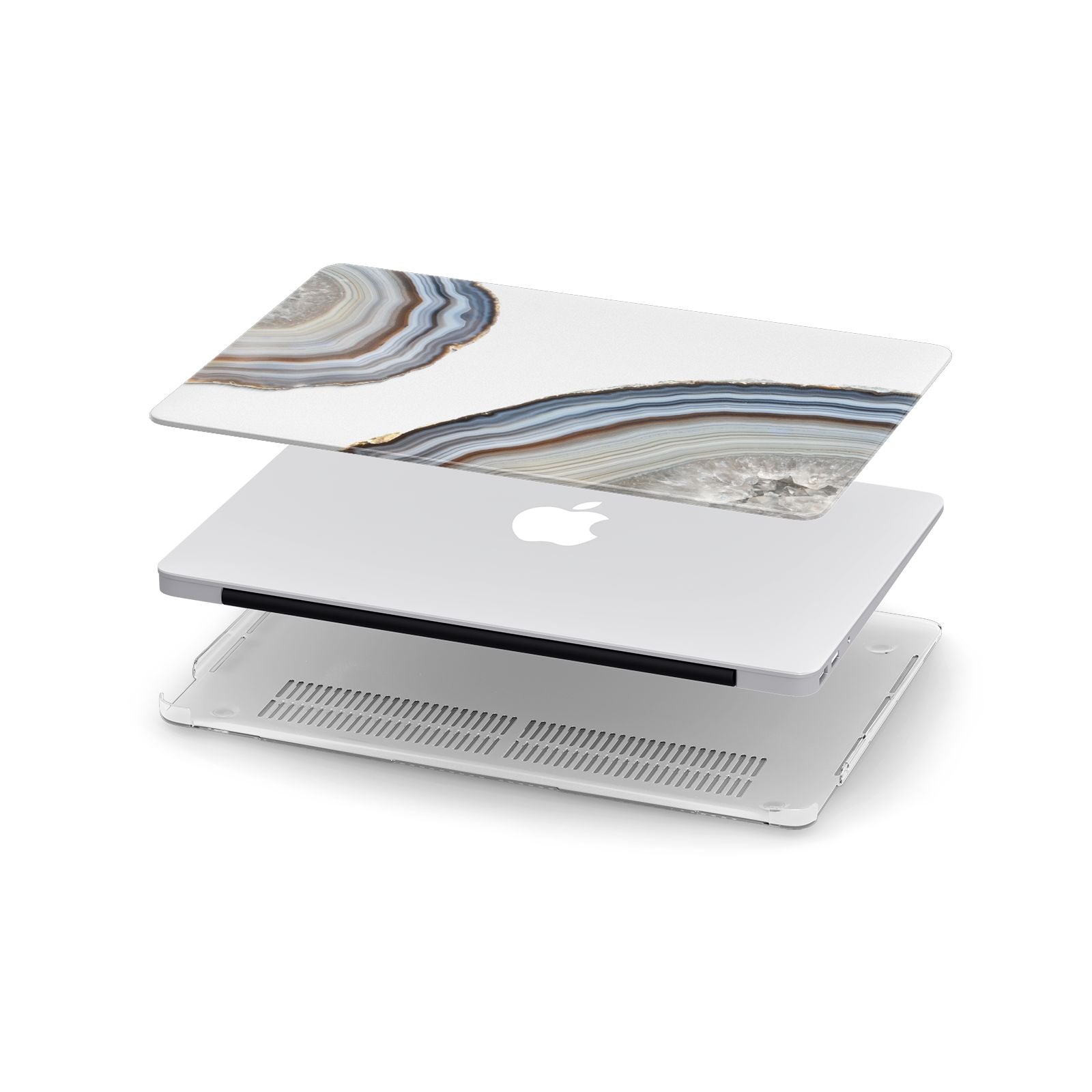 Agate Blue Grey Apple MacBook Case in Detail