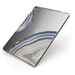 Agate Blue Grey Apple iPad Case on Grey iPad Side View