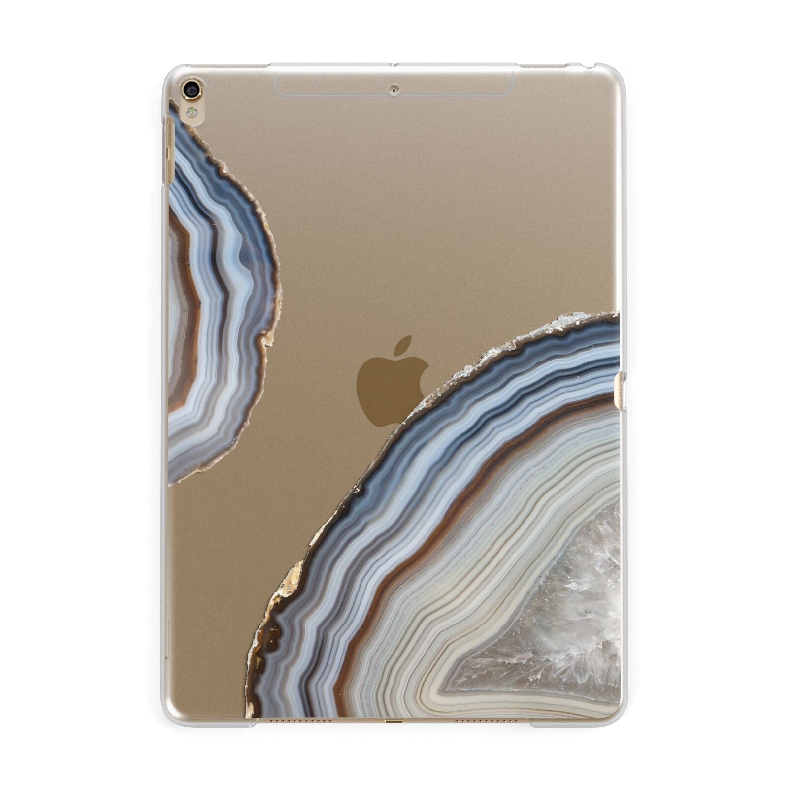 Agate Blue Grey Apple iPad Gold Case