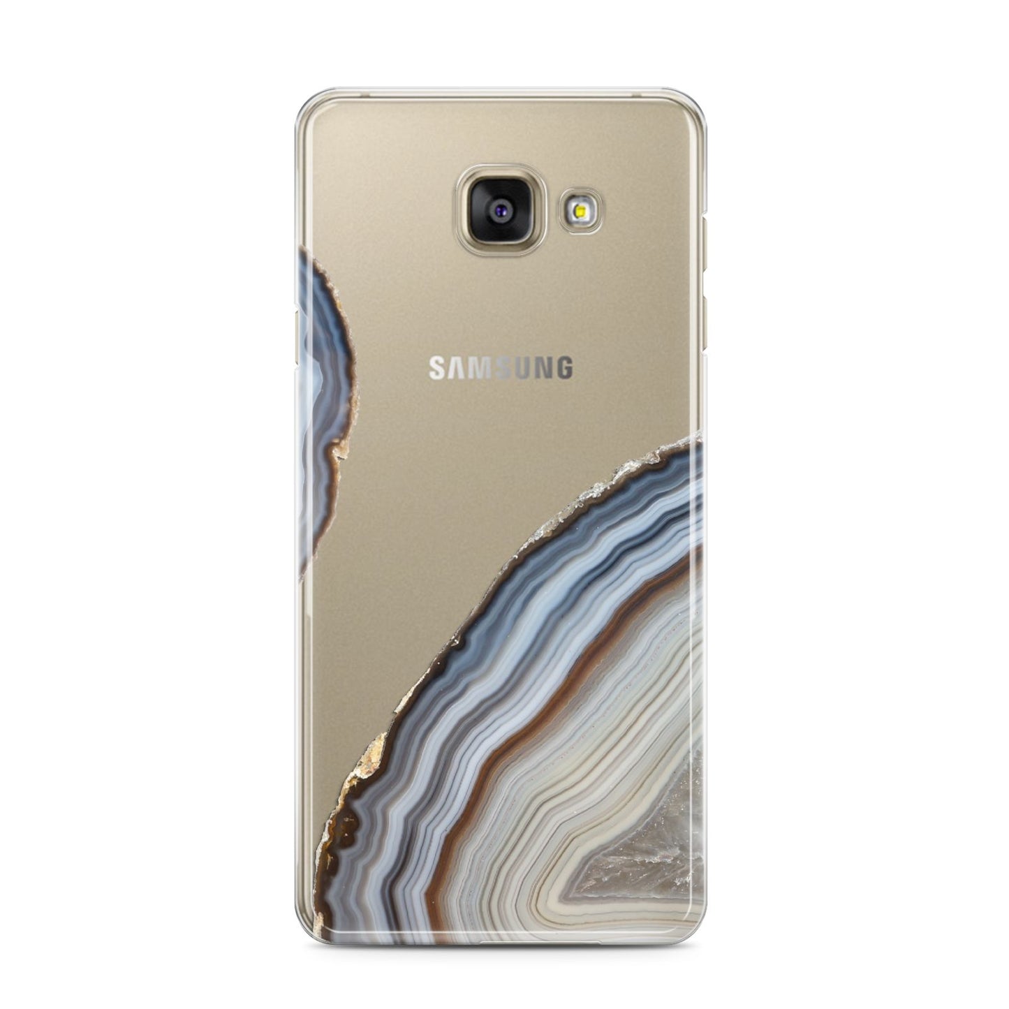 Agate Blue Grey Samsung Galaxy A3 2016 Case on gold phone