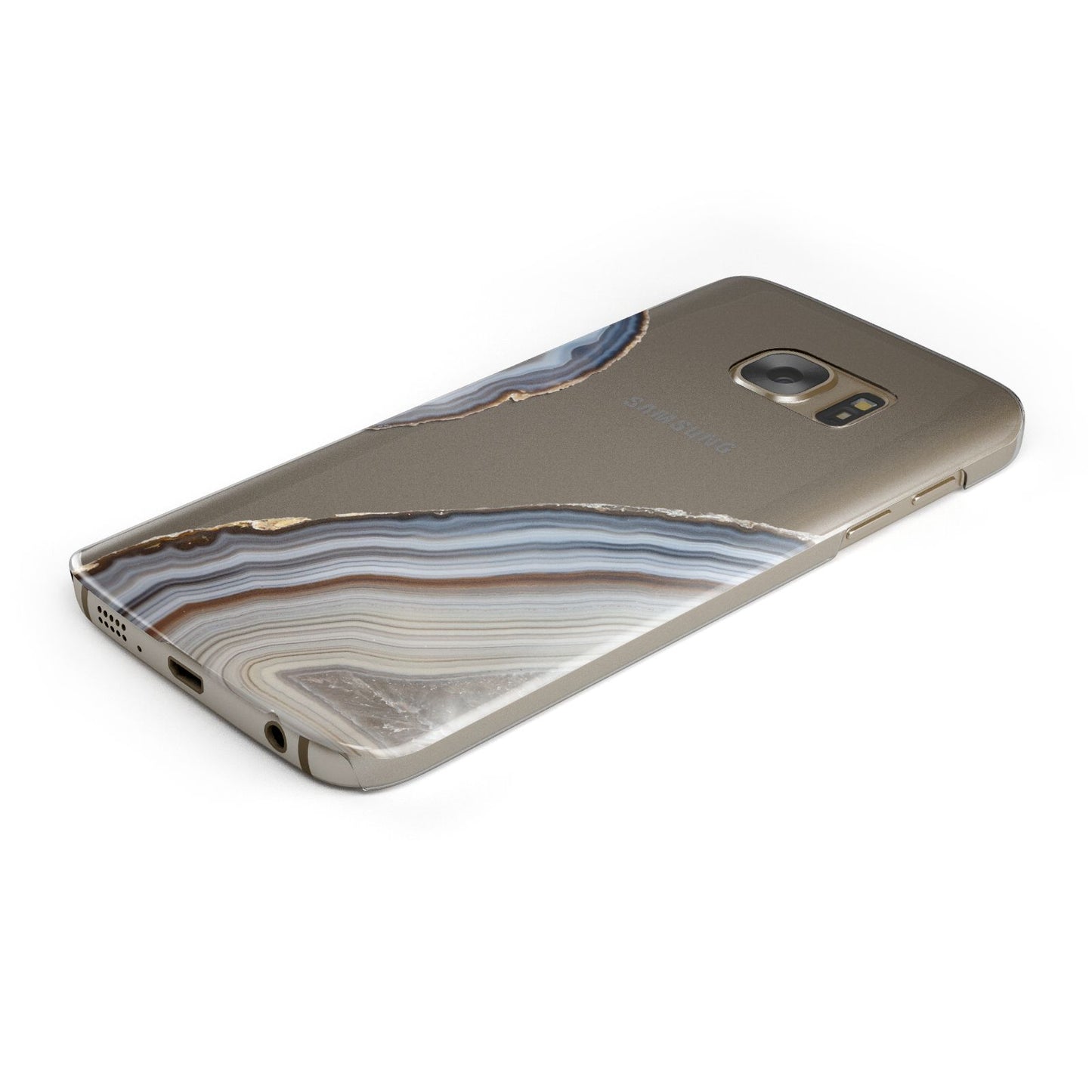 Agate Blue Grey Samsung Galaxy Case Bottom Cutout