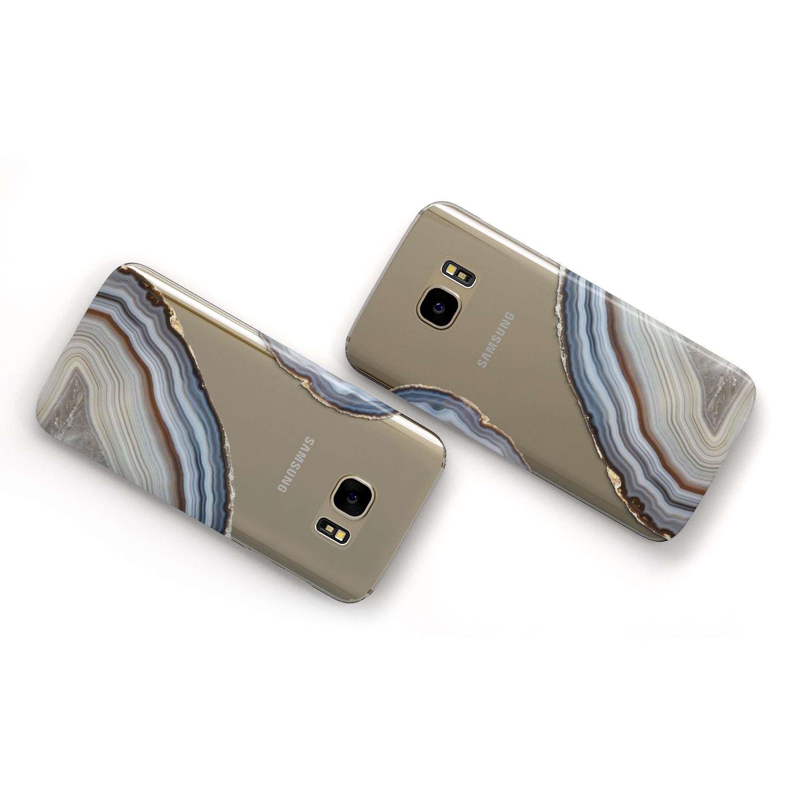 Agate Blue Grey Samsung Galaxy Case Flat Overview