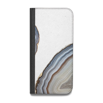 Agate Blue Grey Vegan Leather Flip Samsung Case