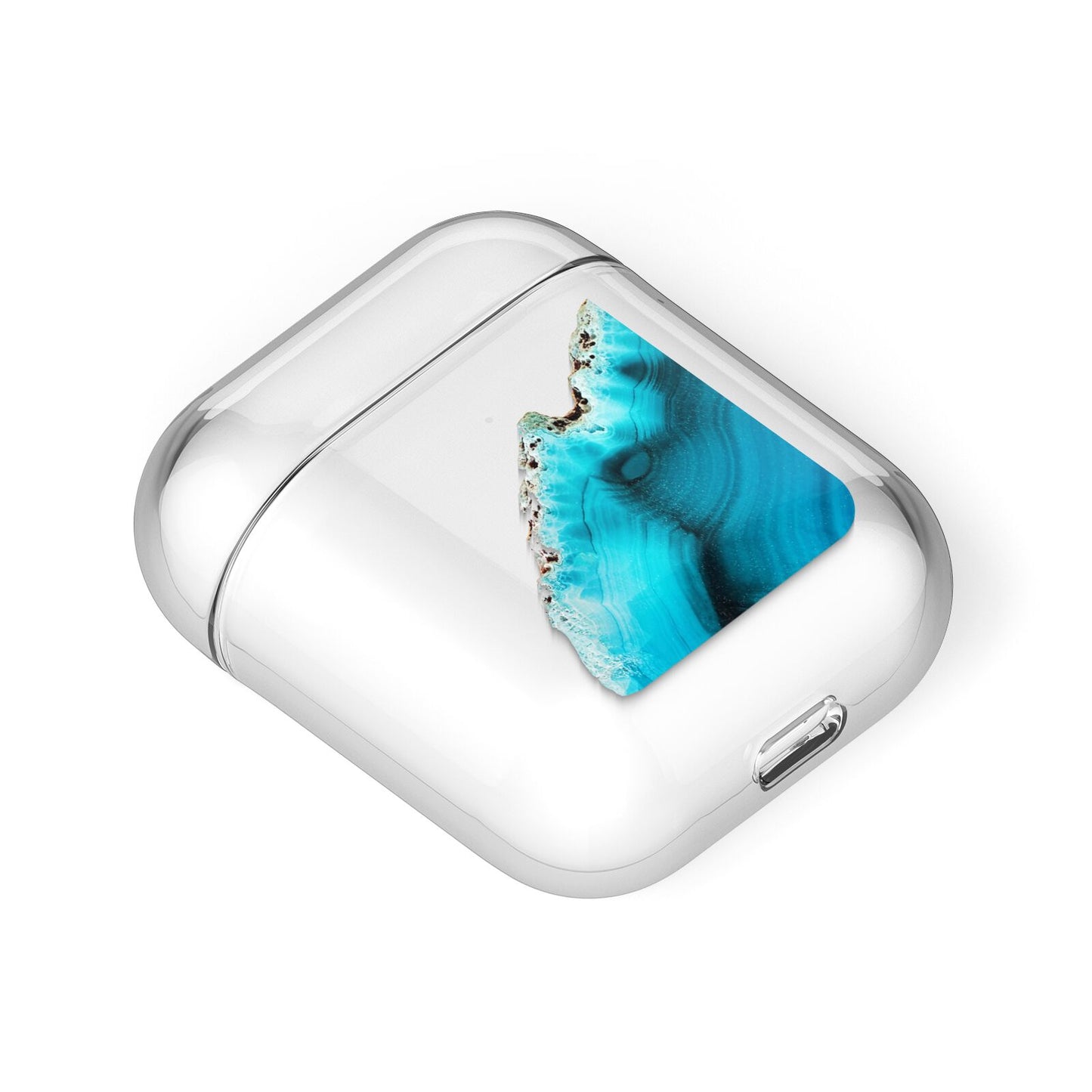 Agate Blue Turquoise AirPods Case Laid Flat