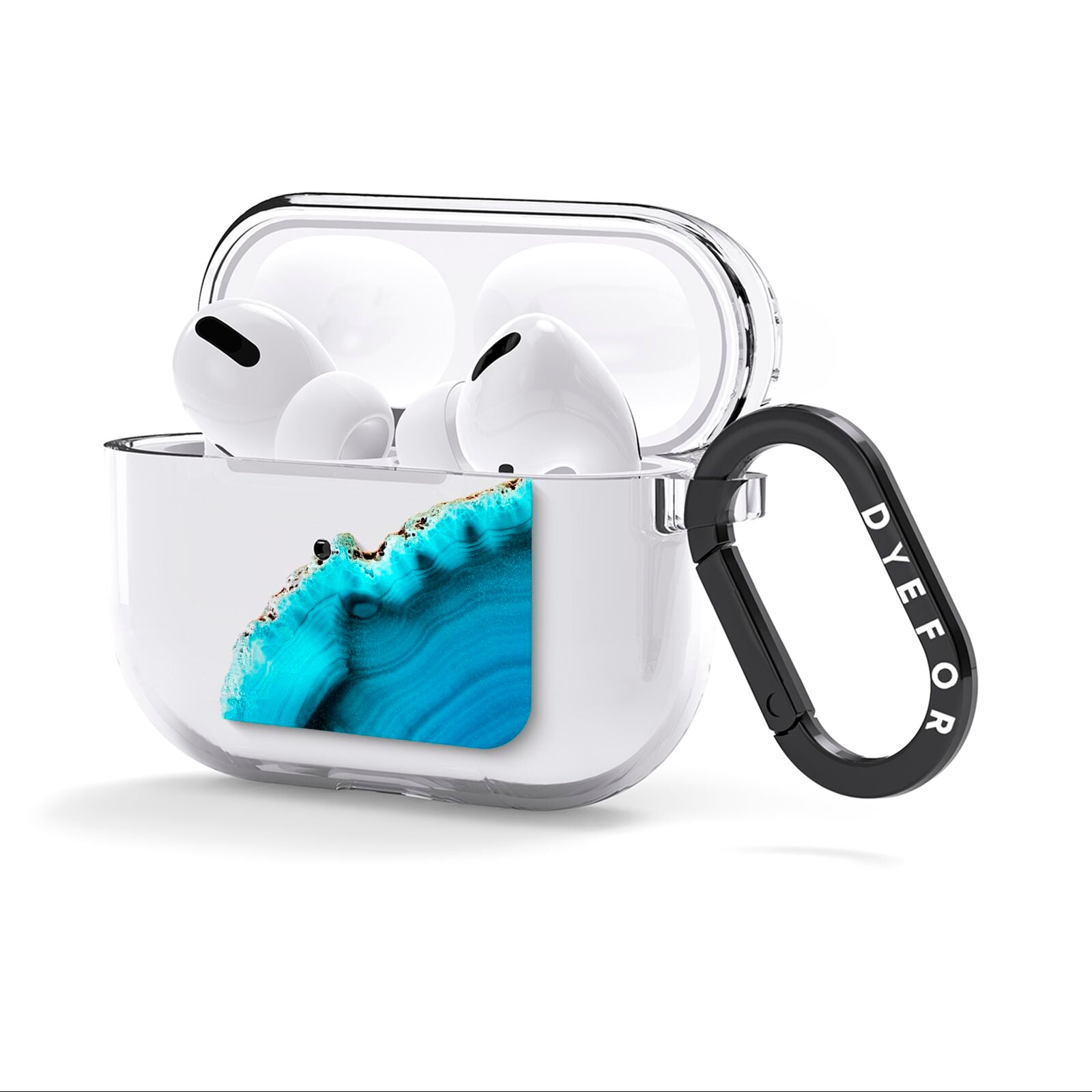 Agate Blue Turquoise AirPods Clear Case 3rd Gen Side Image