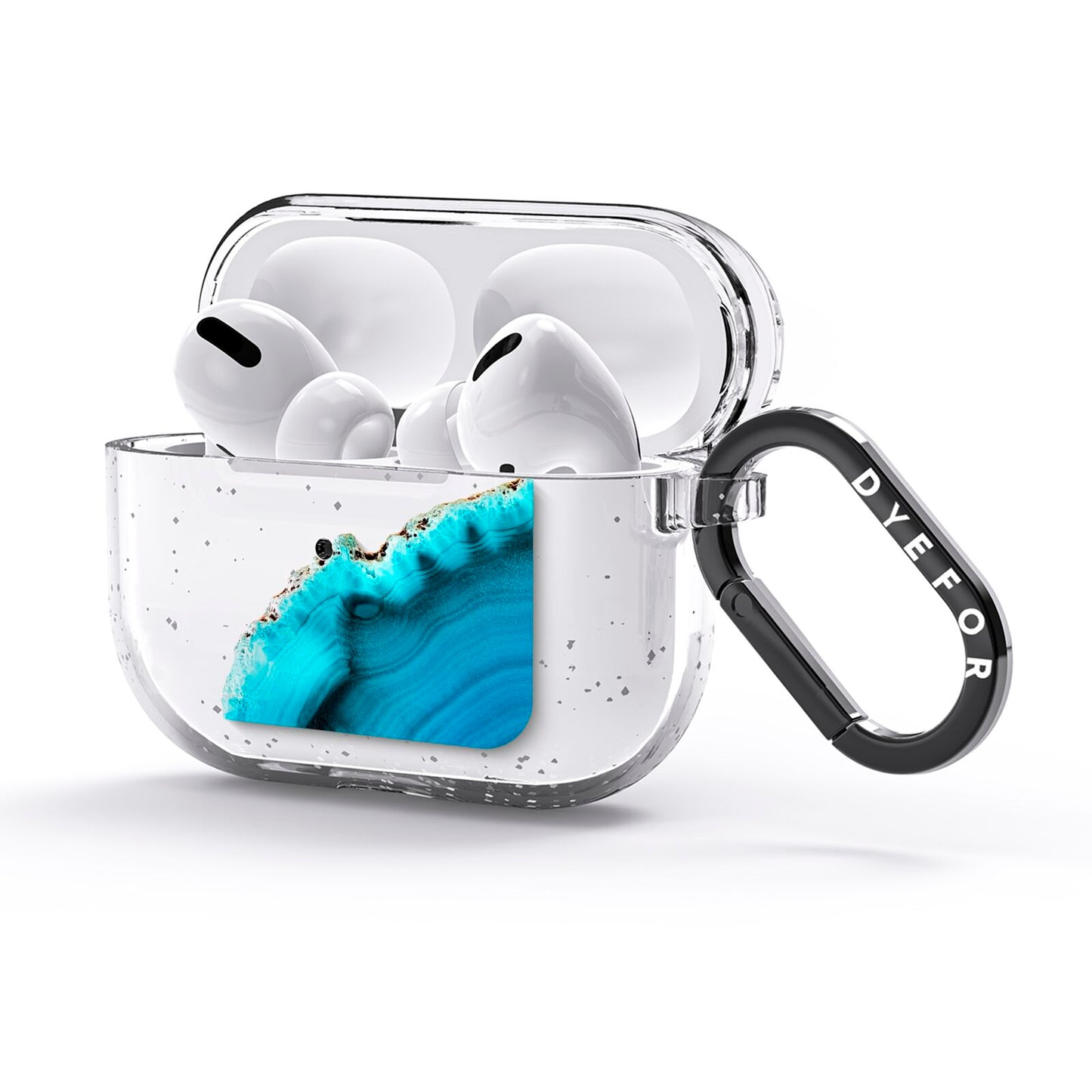 Agate Blue Turquoise AirPods Glitter Case 3rd Gen Side Image