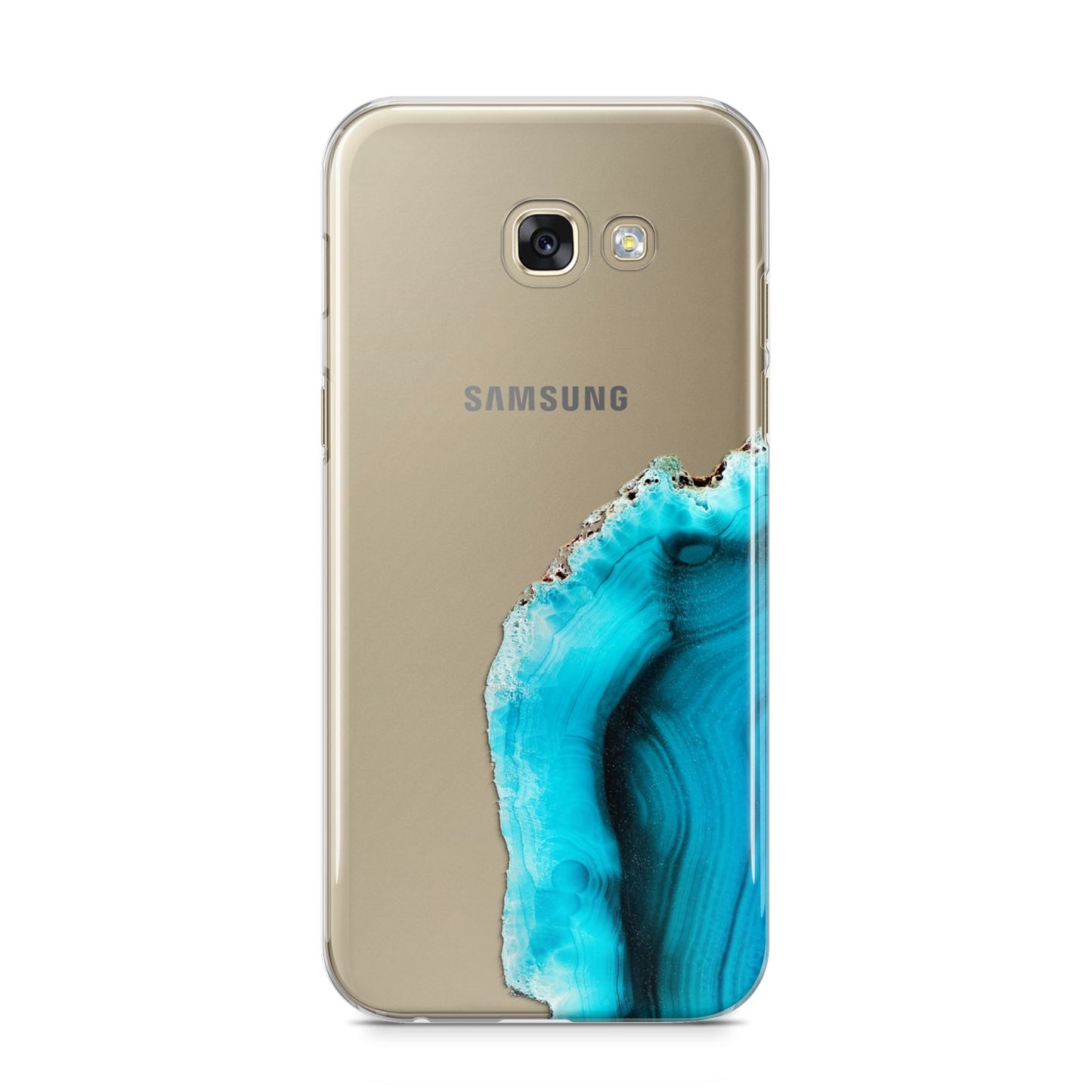 Agate Blue Turquoise Samsung Galaxy A5 2017 Case on gold phone
