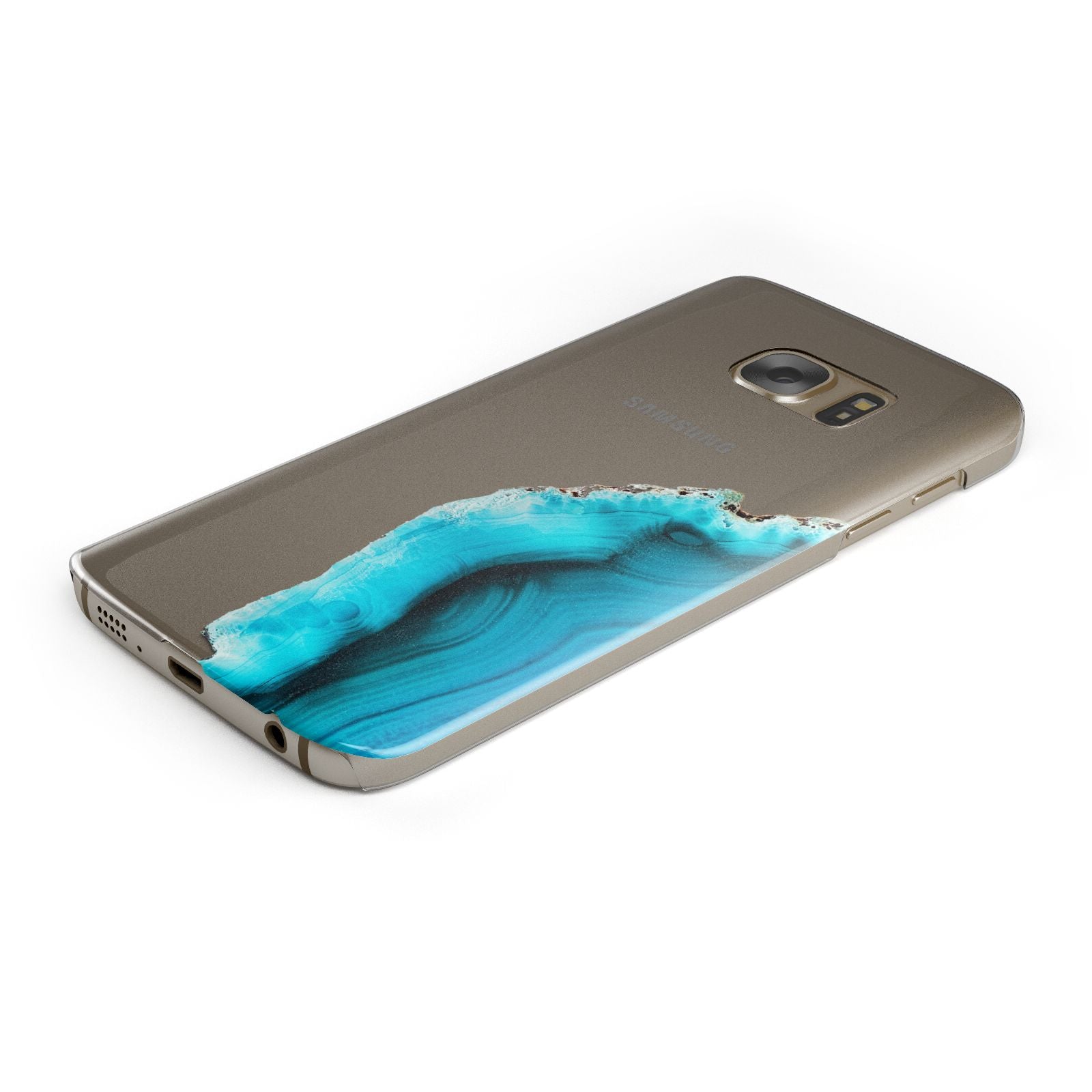 Agate Blue Turquoise Samsung Galaxy Case Bottom Cutout