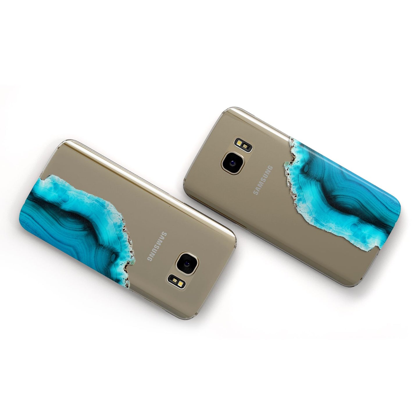 Agate Blue Turquoise Samsung Galaxy Case Flat Overview