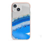 Agate Blue iPhone 13 Mini TPU Impact Case with Pink Edges