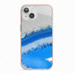 Agate Blue iPhone 13 TPU Impact Case with Pink Edges