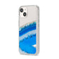 Agate Blue iPhone 14 Clear Tough Case Starlight Angled Image