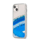 Agate Blue iPhone 14 Plus Clear Tough Case Starlight Angled Image