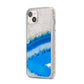 Agate Blue iPhone 14 Plus Glitter Tough Case Starlight Angled Image