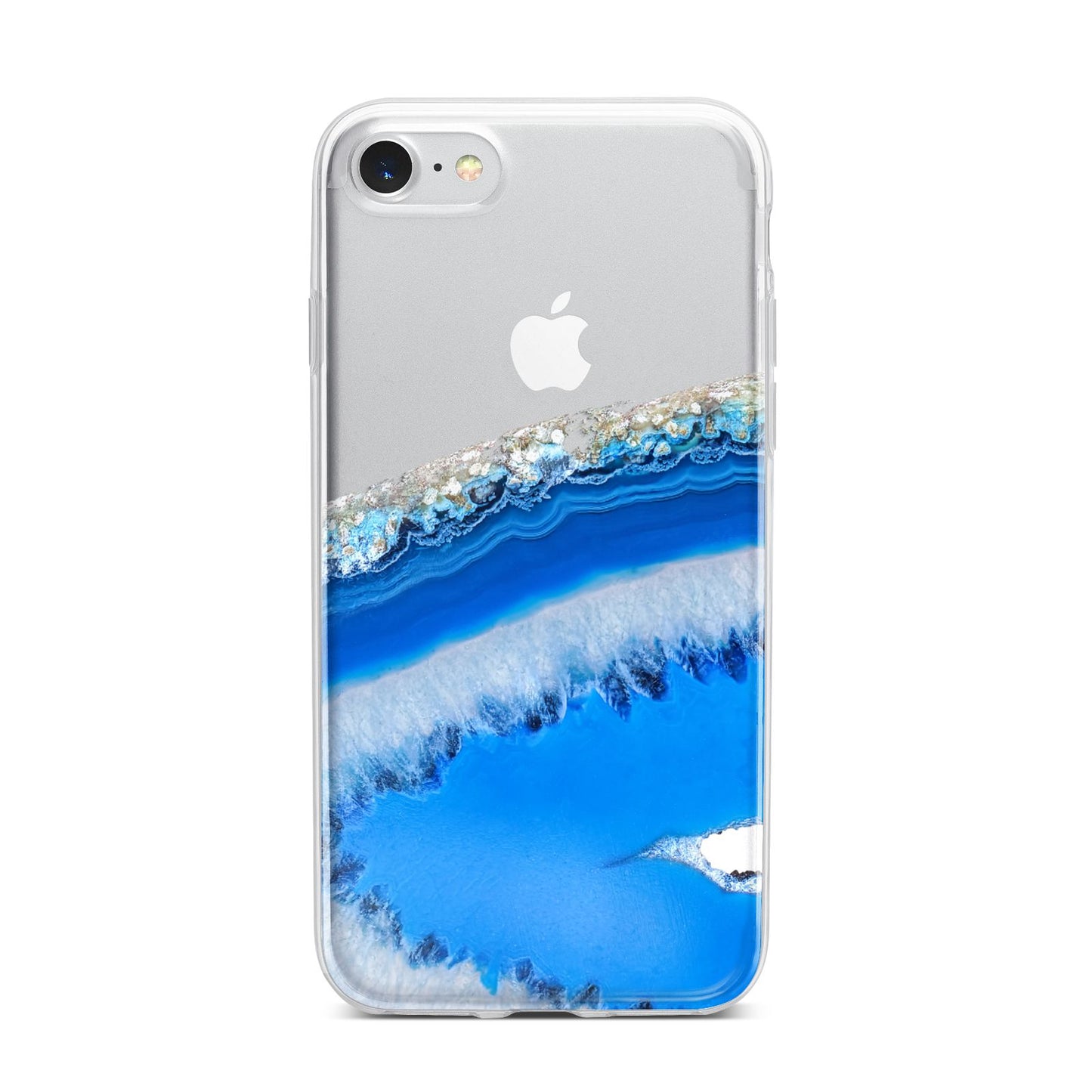 Agate Blue iPhone 7 Bumper Case on Silver iPhone