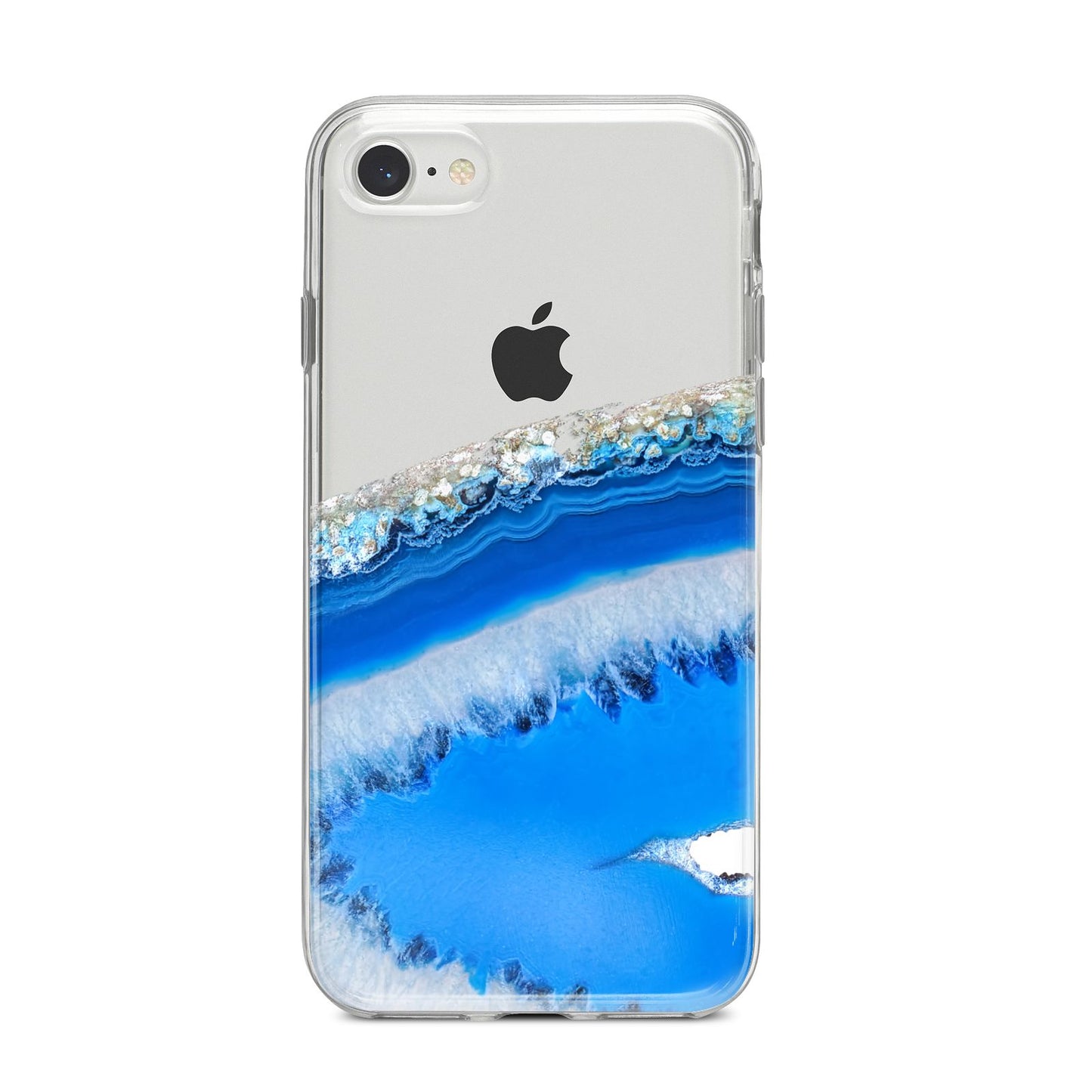 Agate Blue iPhone 8 Bumper Case on Silver iPhone