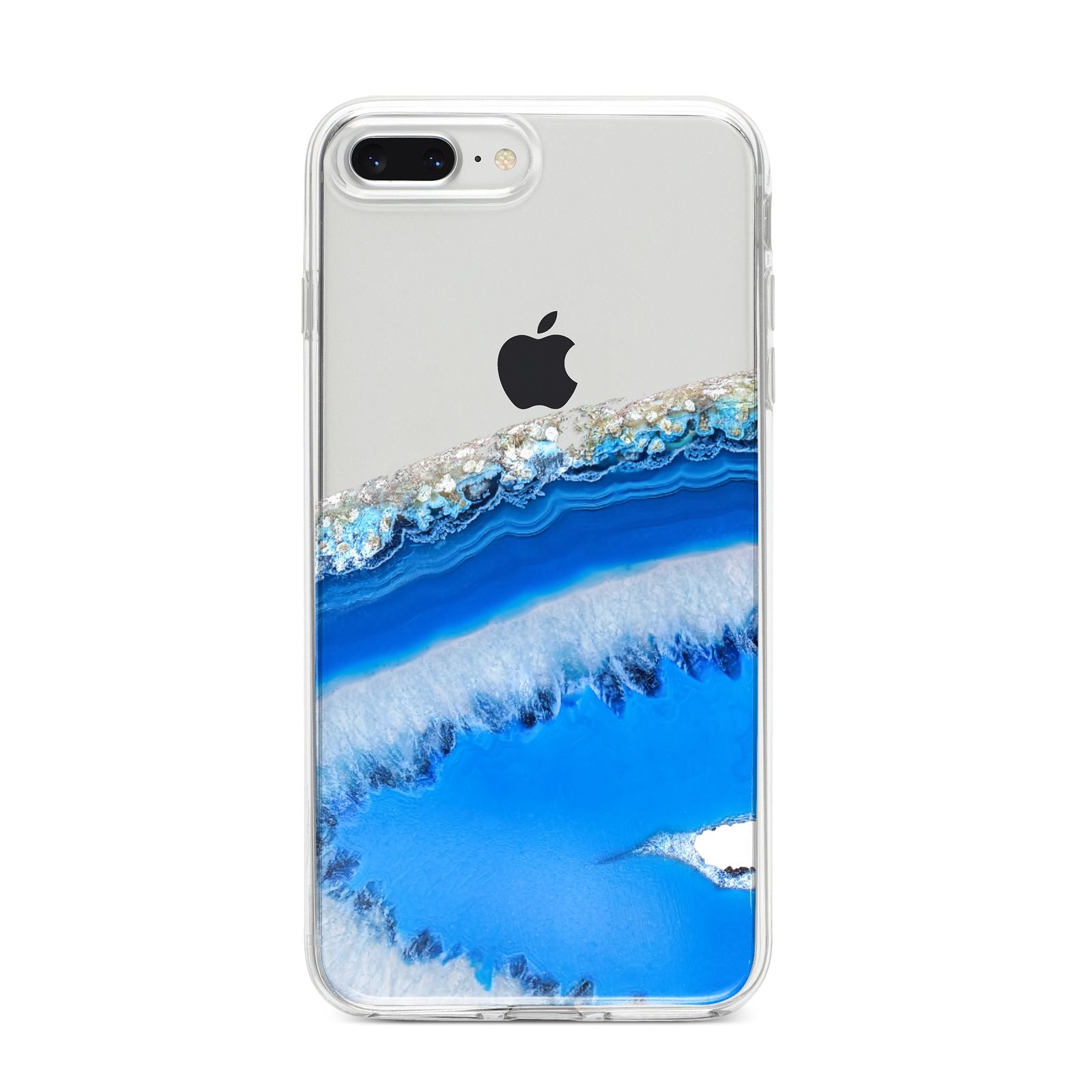 Agate Blue iPhone 8 Plus Bumper Case on Silver iPhone