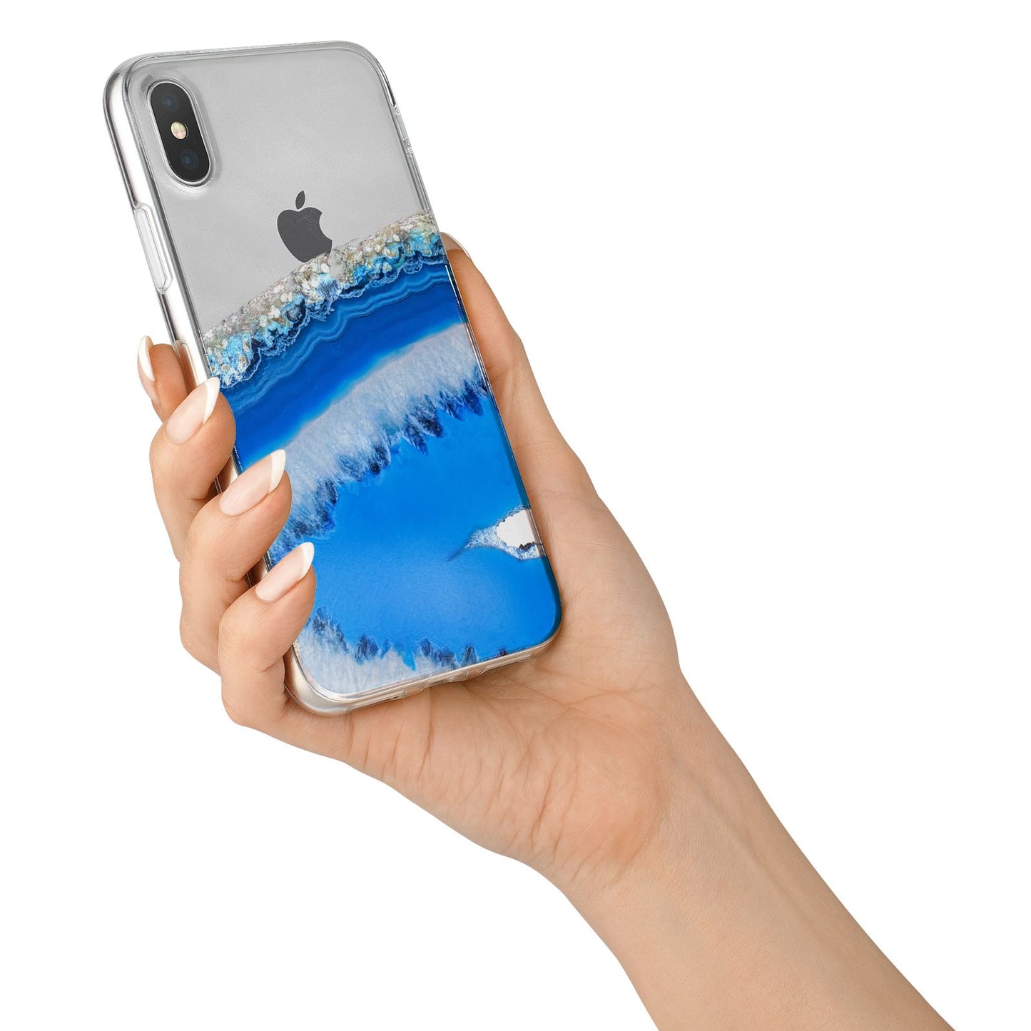 Agate Blue iPhone X Bumper Case on Silver iPhone Alternative Image 2