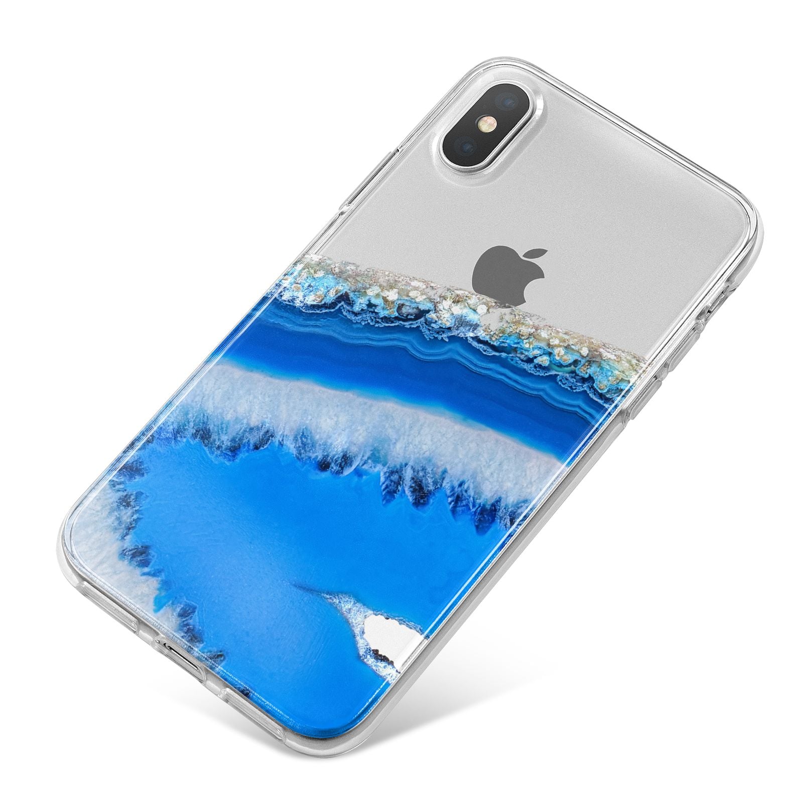 Agate Blue iPhone X Bumper Case on Silver iPhone