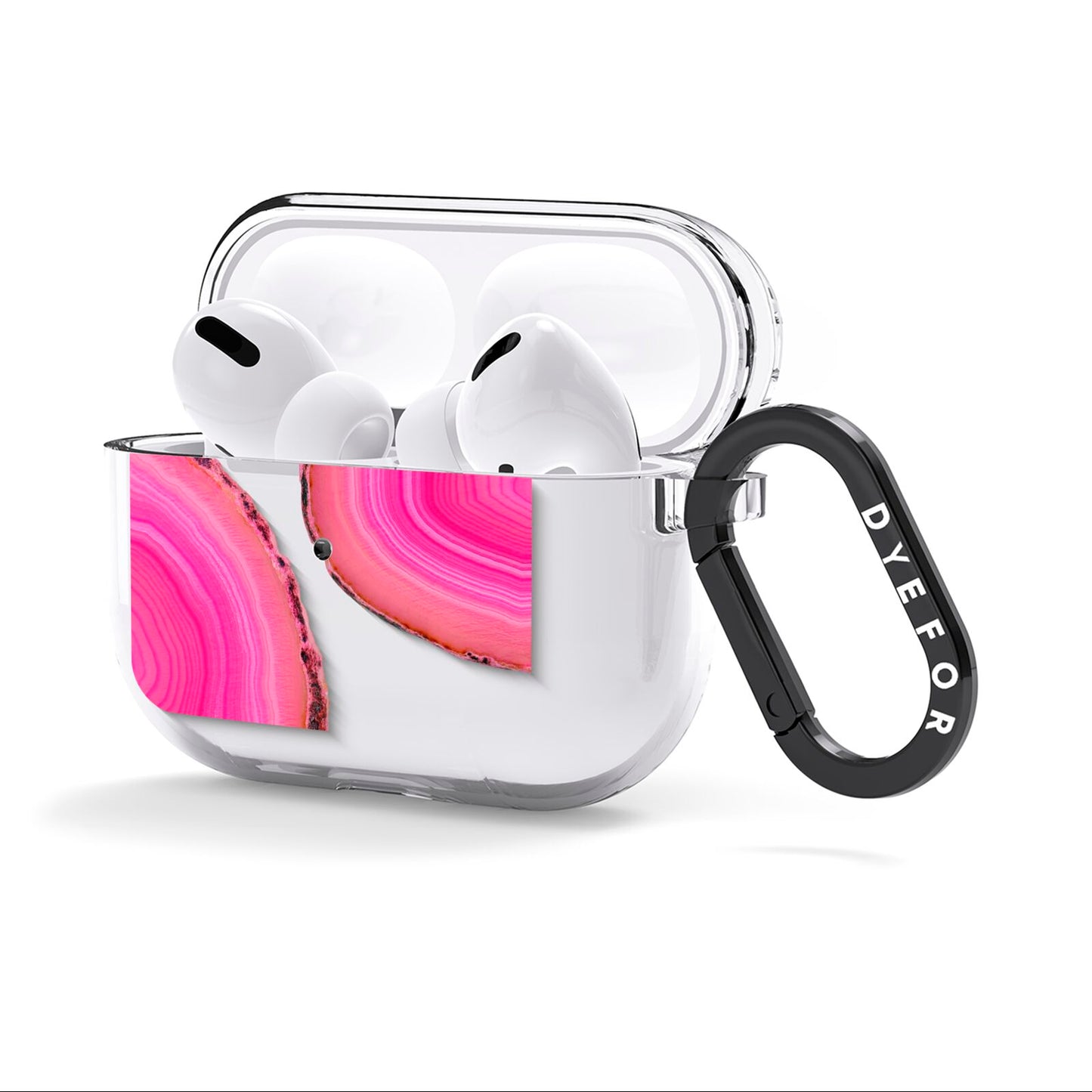 Agate Bright Pink AirPods Clear Case 3rd Gen Side Image