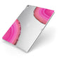 Agate Bright Pink Apple iPad Case on Silver iPad Side View