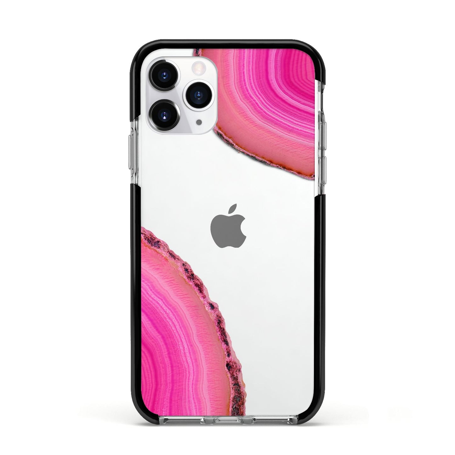 Agate Bright Pink Apple iPhone 11 Pro in Silver with Black Impact Case