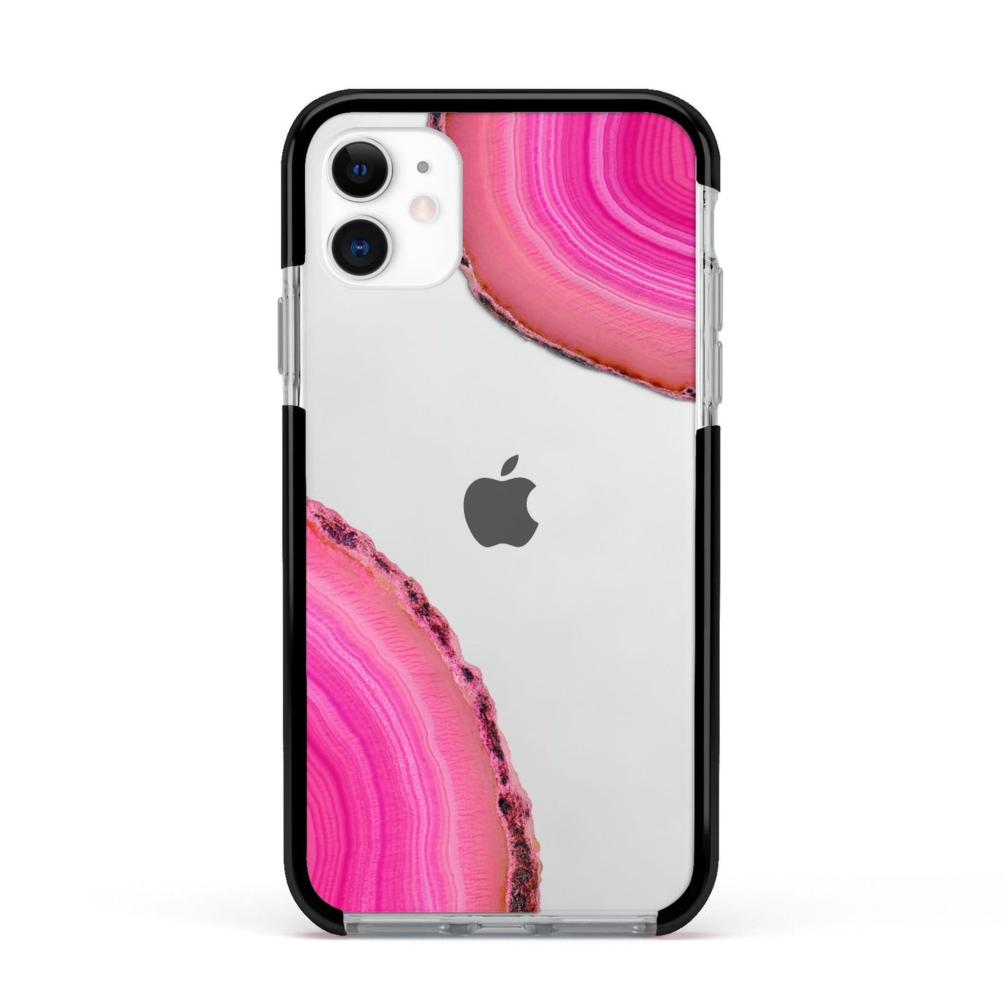 Agate Bright Pink Apple iPhone 11 in White with Black Impact Case