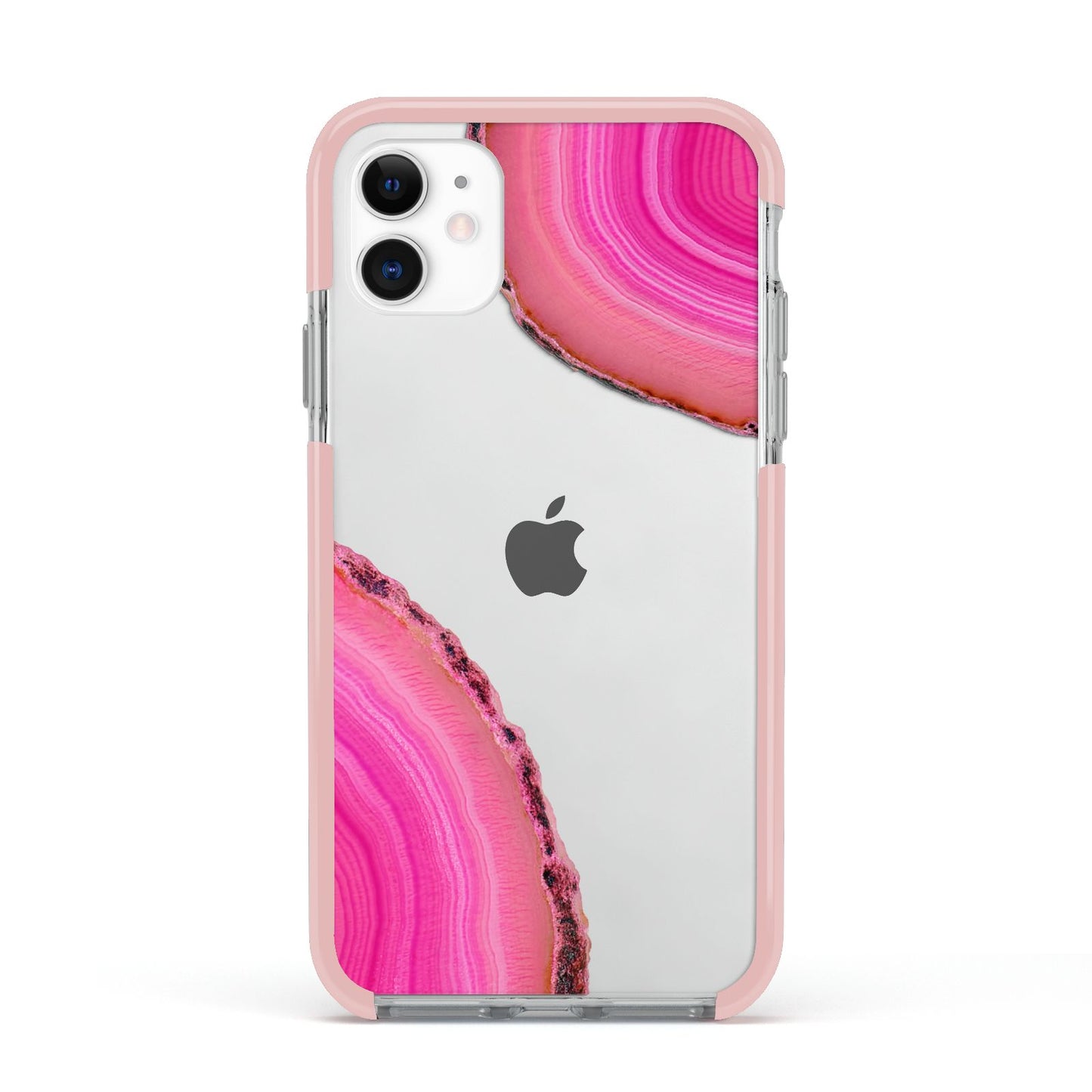 Agate Bright Pink Apple iPhone 11 in White with Pink Impact Case