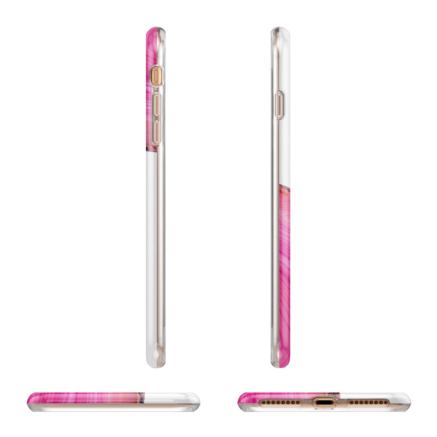 Agate Bright Pink Apple iPhone 7 8 Plus 3D Wrap Tough Case Alternative Image Angles