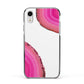 Agate Bright Pink Apple iPhone XR Impact Case Black Edge on Silver Phone