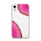 Agate Bright Pink Apple iPhone XR Impact Case Pink Edge on Silver Phone