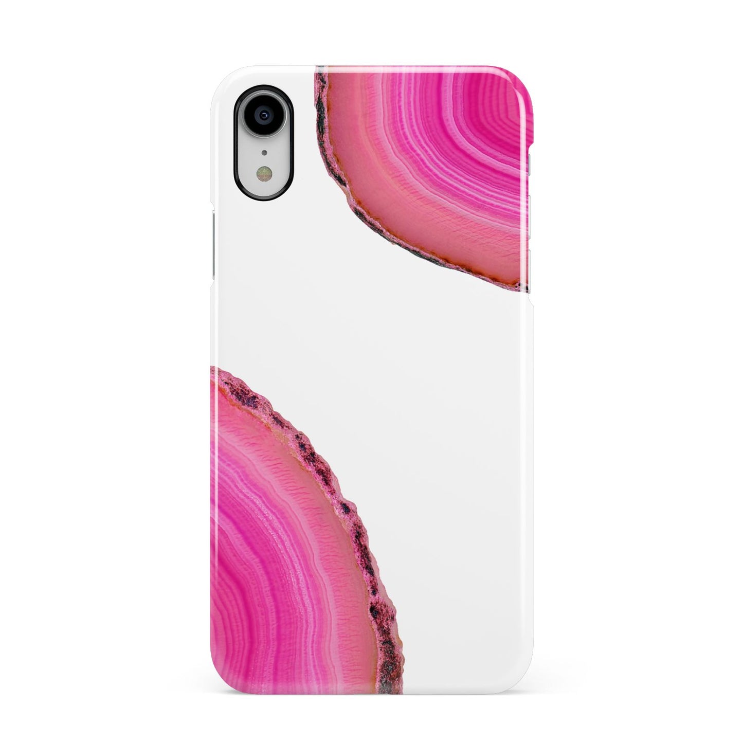 Agate Bright Pink Apple iPhone XR White 3D Snap Case