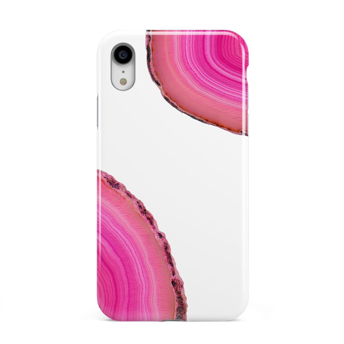 Agate Bright Pink Apple iPhone XR White 3D Tough Case